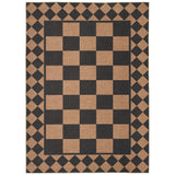 Garvee Washable Jute Area Rug – Modern Checkered Carpet – Non-Slip, Mark Resistant, Low Pile, Hand Woven – Farmhouse Decor for Living Room, Bedroom, Dining Room – Black Brown, 8x10ft (244x305cm), USA