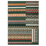 Garvee Vintage Geometric Patchwork Area Rug - 5x7ft Soft Low Pile Carpet, Machine Washable, Non-Slip, Spot Resistant, Non-Shedding for Living Room, Bedroom, Nursery - Green/Multi, 5x7ft (152x213cm), USA