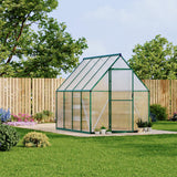 Garvee Heavy Duty Polycarbonate Walk-In Greenhouse with Reinforced Aluminum Frame, Adjustable Roof Vent, Lockable Door, Quick Setup Structure, Spacious for Outdoor Gardening, 6x7 FT, green