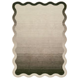 Garvee Scalloped Ombre Washable Area Rug - Ultra Soft Modern Low Pile Non-Slip Carpet for Living Room, Bedroom, Nursery, Office - Collapsible Minimalist Thin Floor Mat, Non-Shedding Home Decor, Taupe Camel, 5x7ft (152x213cm), USA