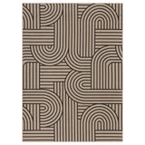 Garvee Ultra-Thin Washable Jute Area Rug – Non-Slip, Non-Shedding, Abstract Geometric Striped Carpet for Living Room, Dining Room, Bedroom, Patio – Fine Black, 4x6ft (122x183cm), USA - Fine Black