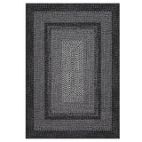 Garvee Washable Braided Print Area Rug – Non-Slip, Low Pile, Mark Resistant Carpet – Soft Collapsible Modern Farmhouse Accent for Living Room, Bedroom, Office – Black, 5x7ft (152x213cm), USA - Natural Color
