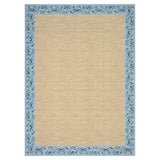 Garvee Modern Washable Area Rug – Soft Low Pile, Floral Edge, Non-Slip, Mark Resistant, Collapsible Carpet for Living Room, Bedroom, Dining Room – Light Blue, 9x12ft (274x366cm), USA - Rice