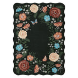 Garvee Modern Black Floral Area Rug 10x13ft - Washable, Low-Pile, Non-Slip Carpet - Mark Resistant, Collapsible, Non-Shedding - Elegant Living Room, Bedroom, Dining, Farmhouse Decor - USA Spec, Black Tone, 10x13ft - Green Tone