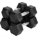 Garvee Hex Dumbbell Set for Strength Training – Rubber & PVC Coated, Anti-Slip Grip, Durable, Odorless – Free Weights for Home Gym Fitness, 100 lbs Package (20x2+30x2) - Black