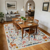 Garvee Machine Washable Animal Print Area Rug – Soft Low Pile, Non-Slip Rubber Back, mark Resistant, Kids & Pet Friendly Carpet for Bedroom, Living Room, Dining Room – Beige (Rice), 8x10ft, USA Specs - Black