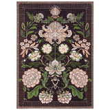Garvee Vintage Floral Area Rug - Soft Washable Low Pile Non-Slip Carpet, mark Resistant Boho Decor for Living Room, Bedroom, Dining, Nursery - Purple-Black, United States, 8x10ft (244x305cm)