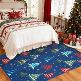 Garvee Christmas Tree Design Area Rug - Washable Soft Low Pile Non-Slip Carpet for Living Room, Bedroom, Dining Room - Holiday Home Decor - Blue, 6x9ft (183x274cm) - Green