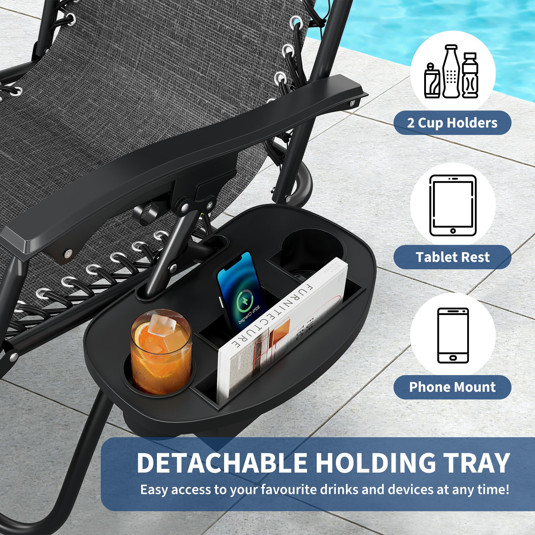 gray zero gravity lounge chair ergonomic reclining design