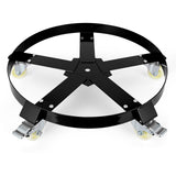 Garvee 1250 lbs Heavy Duty 55 Gallon Drum Dolly – 5 Swivel Wheels, Cross Braces, Non-Tipping & Braking Design, Smooth Steel Barrel Cart for Warehouse, Garage, Workshop – Specs: 5 wheels, Color: Black - Black
