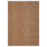Garvee Modern Abstract Area Rug - 5x7ft Soft Low Pile, Machine Washable, Non-Slip Boho Geometric Carpet - Mark Resistant, Ultra-Thin Accent Rug for Living Room, Bedroom, Dining Room, Entryway, Dorm - Camel, United States, 5*7ft(152*213cm)