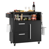 Garvee Heavy-Duty 3-Tier Outdoor Grill Cart with Stainless Steel Prep Table – Large Storage Cabinet – Lockable Wheels – Mobile Kitchen Island for Patio & BBQ – Black