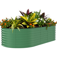 Garvee 8x4x2 pieds Jardin surélevé galvanisé en métal pour légumes, fleurs et herbes Vert