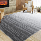 Garvee Modern Ombre Runner Rug - Washable, Low Pile, Non-Slip, Abstract Accent Carpet for Living Room, Bedroom, Dorm – Grey, 5x7ft (152x213cm), USA