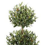 Garvee Realistic 3-Tier Topiary Artificial Olive Trees – Set of 2 Faux Indoor Plants with Moss & White Planter, Lifelike Decorative Greenery for Home or Office Decor, 5FT – 2pcs