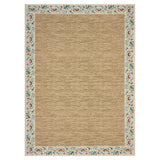 Garvee Modern Washable Area Rug – Soft Low Pile, Floral Edge, Non-Slip, Mark Resistant, Collapsible Carpet for Living Room, Bedroom, Dining Room – Beige Rice, 5x7ft (152x213cm), USA - Rice