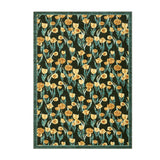 Garvee Washable Vintage Floral Area Rug - Modern Tulip Design - Non-Slip Low Pile Indoor Carpet for Living Room, Bedroom, Dining Room - Yellow-Green, 9x12ft (274x366cm), USA - Blue-Gray