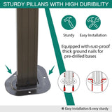 Garvee Weather-Resistant Hardtop Gazebo 10x10 ft for Outdoor Camping - Double Roof Aluminum Pavilion - Curtains & Netting - Sturdy Shelter for Patio, Lawn, Deck, Garden - Gray (Black Spray Coating + Gray Fabric + Black Mesh)