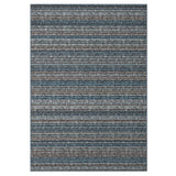 Garvee Ultra Thin Washable Striped Area Rug - Modern Non-Slip Soft Collapsible Braided Carpet, Mark Resistant, Contemporary Floor Decor for Living Room, Blue, 9x12ft (274x366cm)