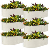 Garvee 6 Pack Galvanized Raised Garden Beds - 8x4x2 ft Metal Planter Boxes for Outdoor Flowers, Herbs, Vegetables - Rust-Resistant - Easy Assembly - Sturdy Outdoor Gardening Solution - Color: Beige