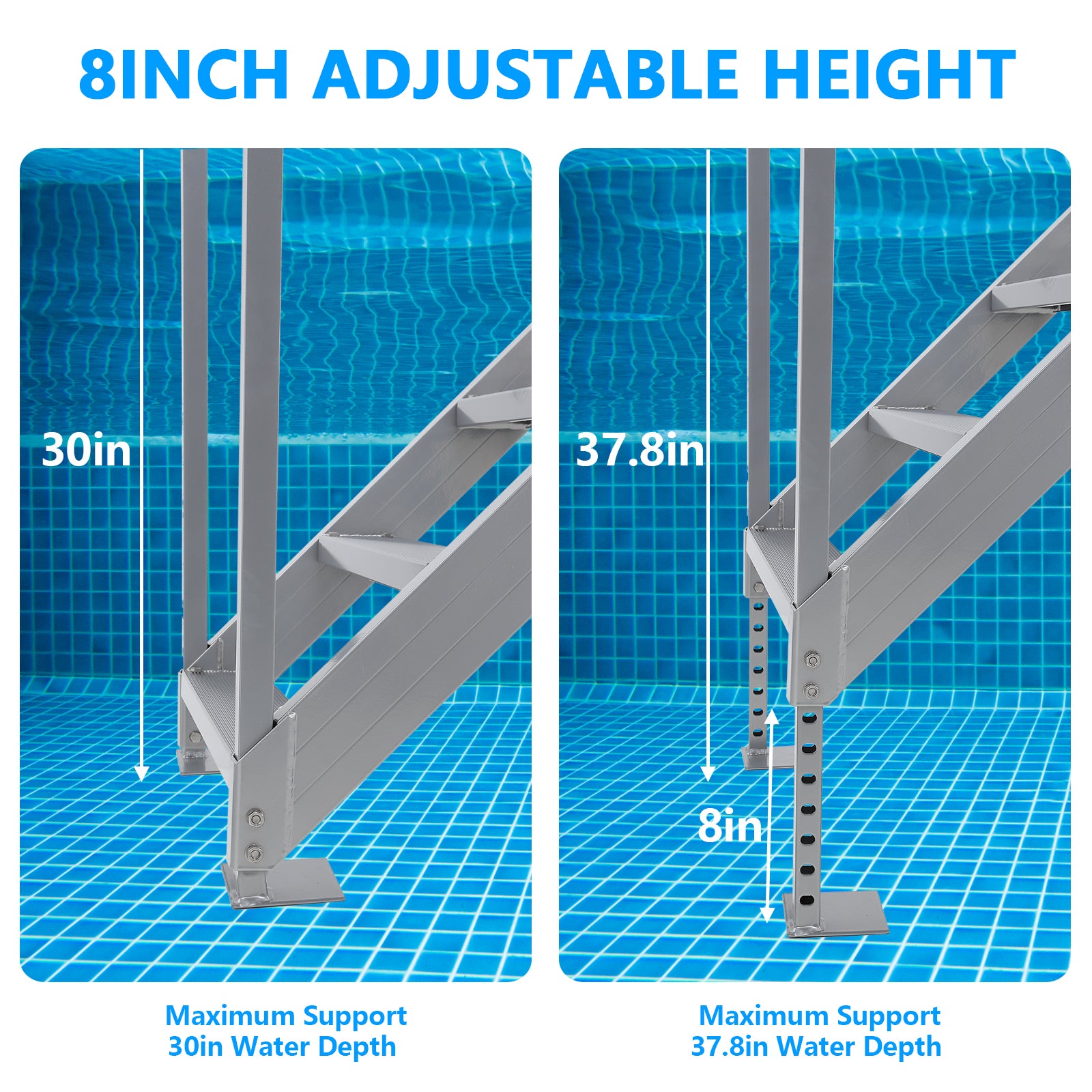 Garvee dock ladder 8 inch adjustable height support feet