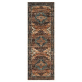 Garvee Machine Washable Vintage Runner Rug - Non-Slip, Mark Resistant, Soft Low Pile Carpet for Hallway, Bedroom, Entryway - Easy to Clean - Brown Tones, 2x6ft (61x183cm) USA - Camel Green Tone