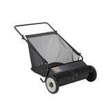 Garvee Enhanced 4-Brush Push Lawn Sweeper, 21-Inch Manual Grass & Leaf Collector – Sturdy Steel Frame, Adjustable Height, Large 3.5 Cu. Ft. Push mower, Durable Rubber Wheels – Black + Orange Hub