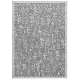 Garvee Washable Area Rug 9x12 - Non-Slip, Mark Resistant, Low Pile Farmhouse Floral Carpet - Soft, Collapsible Botanical Throw Mat for Living Room, Bedroom, Dining Room, Office - Light Gray, USA, 9x12ft (274x366cm) - Light Green