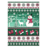Garvee Festive Christmas Area Rug – 8x10ft Green, Washable, Non-Slip Low Pile Carpet with Rubber Backing for Living Room, Bedroom, Nursery – Snowflake & Snowman Print – Soft collapsible Floor Mat – Indoor Holiday Décor – USA