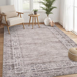 Garvee Washable Area Rug 9x12ft – Soft Distressed Vintage Edgeed Carpet, Mark Resistant, Non-Slip, Modern Farmhouse Accent for Living Room, Bedroom, Dining Room – Camel, USA - Red Brown