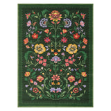 Garvee Vintage Floral Area Rug – Soft Washable Low Pile Carpet, Non-Slip, mark Resistant, Perfect for Living Room, Bedroom, Dining Room – Forest Green, 5x7ft, USA Stock - Green