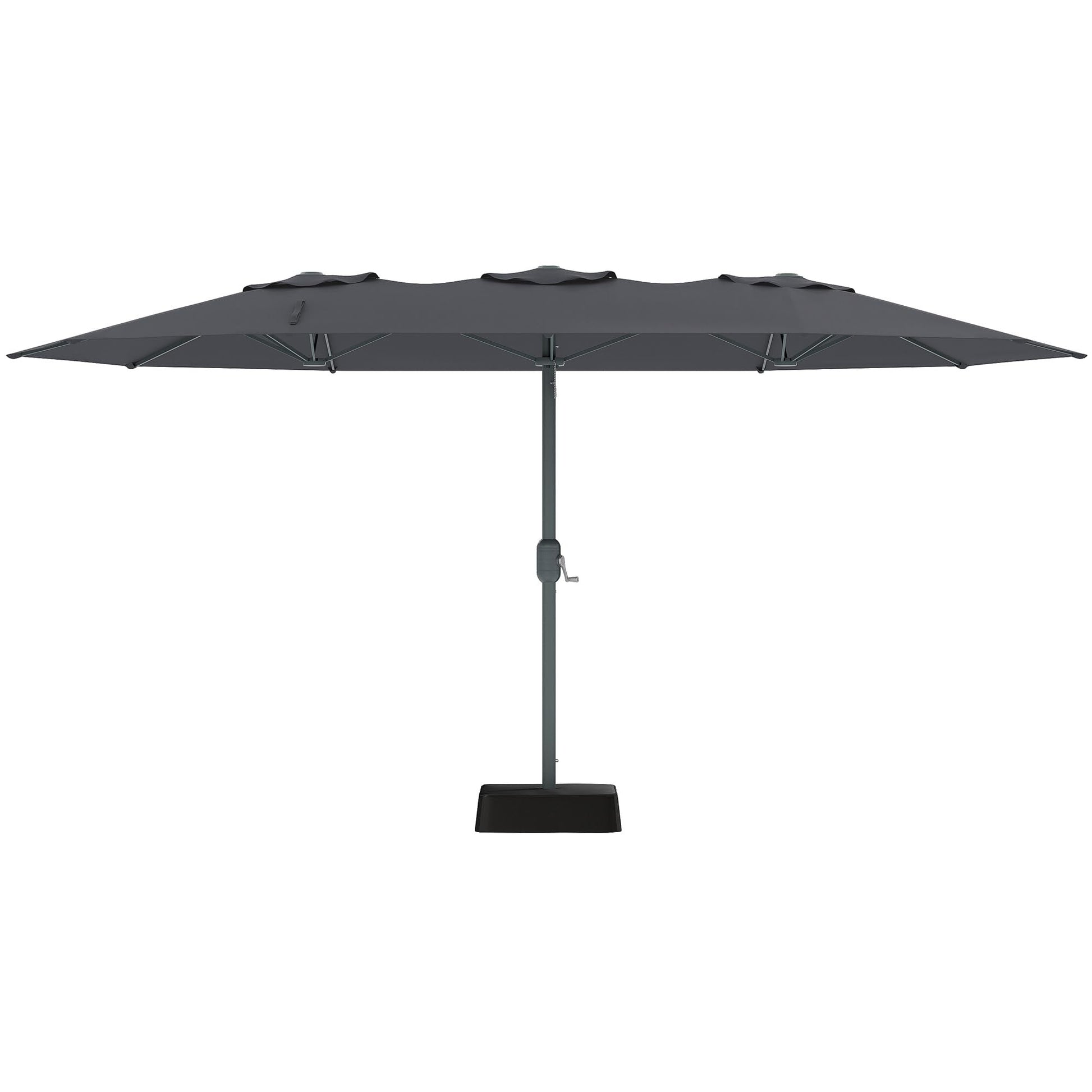 9x15 ft rectangular patio umbrella providing broad outdoor shade
