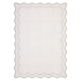 Garvee Scalloped Edge Washable Area Rug for Kids, Girls, or Nursery – Soft Non-Slip Low Pile Floral Carpet – Modern Mark Resistant Throw Mat – Offwhite, 4x6ft (122x183cm), USA Specs - Brown