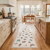 Garvee Washable Non-Slip Butterfly Area Rug – Soft Soft Velvet Low-Pile Runner for Bedroom, Living Room, Dining – Modern Boho Decor Carpet – Pink Apricot, 2x6ft (61x183cm), United States - Black