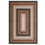 Garvee Machine Washable Braided Area Rug 5x7ft – Modern Non-Slip Low Pile Carpet for Living Room, Bedroom, Dining Room – Soft, mark Resistant, Farmhouse Entryway – Red and Black, USA - Red And Black Colors