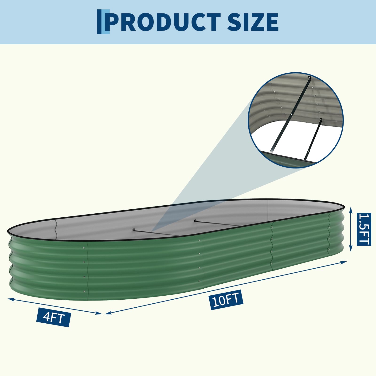 10' x 4' x 1.5' raised garden bed product size