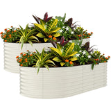 Garvee 2 Pack Galvanized Raised Garden Beds 8x4x2ft – Rust-Resistant Metal Planter Boxes – Durable & Easy Assembly – Ideal for Vegetables, Flowers, Outdoor Gardening – Beige