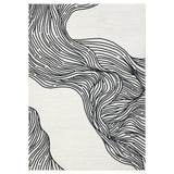 Garvee Modern Abstract Washable Area Rug - Soft Faux Wool, Non-Slip, Low Pile Carpet - Easy Care for Living Room, Bedroom, Kitchen, Hallway, Nursery, Office - Beige, United States, 5x7ft (152x213cm)