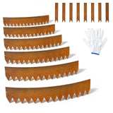 Garvee Quality Cor-Ten Steel Landscape Edging - 20Ft (6 Pack) Rust Color Garden Fence, 40" x 8" Hammer-in Metal Strips, 8 Clips & Gloves - Sturdy Lawn Edging Kit, Rust Color