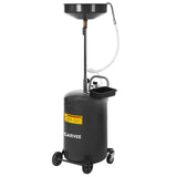 Garvee 20 Gallon Portable Waste Oil Drain Tank - Air Operated Drainer with Adjustable Funnel (96-159cm) - 15'' High-Quality Bowl, Tool Tray, and Wheels - Automotive Workshop Oil Change & Fluid Fuel Transfer Container - Basic Black Style - Hu Hongfei - Basic Black Style
