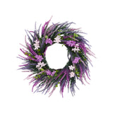 Garvee Lifelike 20 Inch Artificial Lavender Wreath for Front Door – Spring & Summer Wildflower Decor – Home, Porch, Wedding, Outdoor Wall Accent – With Hanging Loop – Pink-Purple