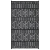 Garvee Reversible Outdoor Rug 9x18ft – Waterproof UV Resistant Plastic Mat – Lightweight, Easy Clean, Non-Slip, Geometric Carpet for Patio, Deck, RV, Camping, Porch, Balcony – Black-Gray, USA Spec - Parallel Diamond | Black & Grey