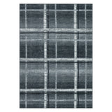 Garvee Washable Modern Geometric Area Rug – Low Pile, Non-Slip, Mark Resistant, Collapsible Soft Carpet for Living Room, Bedroom, Dining Room, Nursery, Office – Black and Gray, 8x10ft (244x305cm) - Plaid|Black Grey