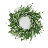Garvee Artificial Lavender and Rose Leaf Wreath for Front Door – 20 Inch Farmhouse Greenery – Spring and Summer Floral Decor for Porch, Mantel, Window, Entryway, Outdoor – Green
