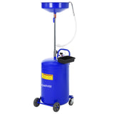 Garvee 20 Gallon Portable Waste Oil Drain Tank - Air Operated Drainer with Adjustable Funnel (96-159cm) - 15'' High-Quality Bowl, Tool Tray, and Wheels - Mobile Oil Change Container for Automotive Workshops & Garages - Basic Blue - Hu Hongfei - Basic Blue