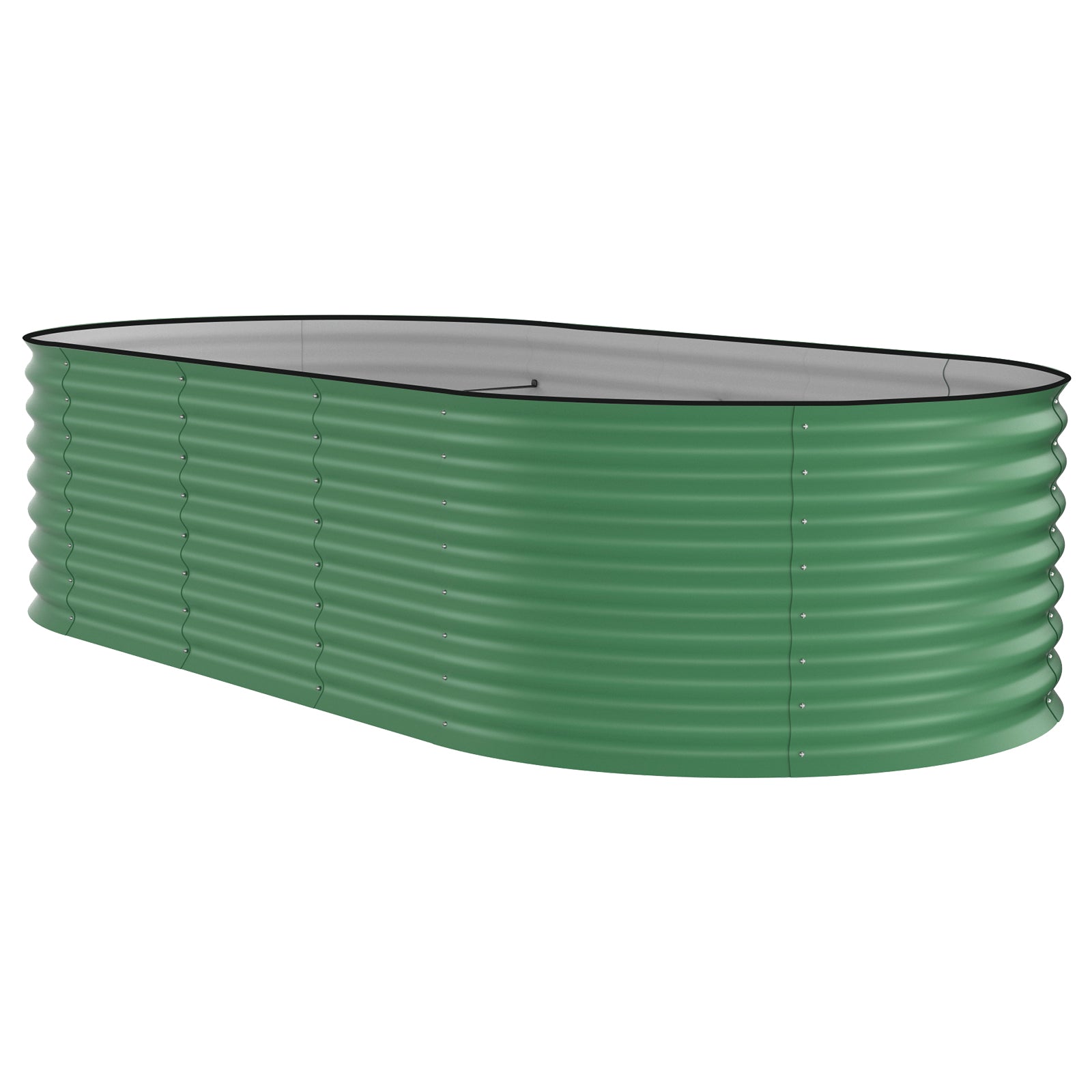 Garvee 8x4x2 pieds Jardin surélevé galvanisé en métal pour légumes, fleurs et herbes Vert
