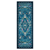 Garvee Washable Vintage Floral Runner Rug – Distressed Non-Slip Low Pile Carpet – Nature-Inspired Ornate Edge, Easy Clean & Mark Resistant – Teal, 2x6ft (61x183cm), USA Spec - Teal