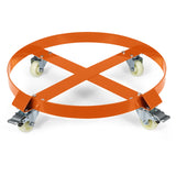 Garvee 4-Pack Heavy Duty 1000-1200 lbs 55 Gallon Drum Dolly Cart – 4 Swivel Wheels Each, Brakes, Reinforced Steel Non-Tipping Barrel Mover for Warehouse, Garage, Workshop – Specs: 4 wheels/4 pcs, Color: Orange - orange