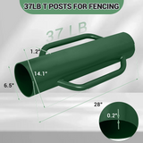 Garvee 37 LBS T Post Pounder Heavy Duty Post Driver With Handles For Fence Post Installation, Versatile Use, Steel, Red Color - Green