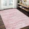 Garvee Medallion & Damask Pink 5x7 Boho Area Rugs for Living Room Washable, Soft Vintage Damask Distressed Large Bedroom Rug Foldable Indoor Floor Carpet, Retro Abstract Non-Slip Throw Rugs for Nursery Dining Room